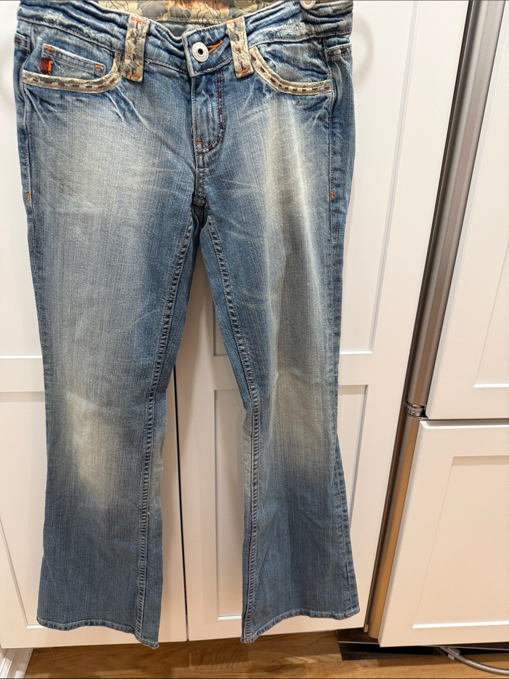 Miss Me Light Blue Flared Jeans with Faded Wash
